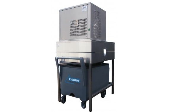 350 kg flake ice machine with frame and cart Ziegra