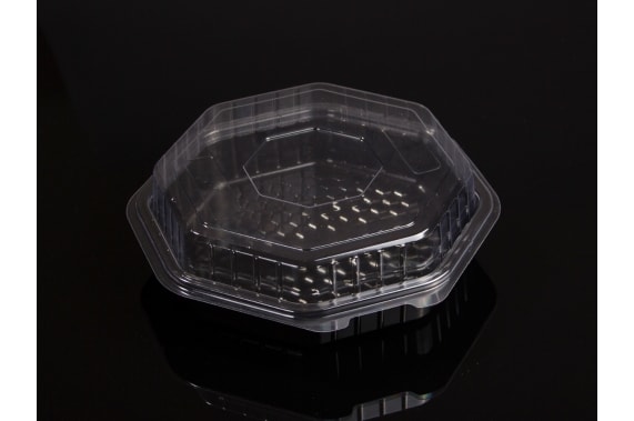 OCTAGON CONTAINER FOR PASTRY WITH LID