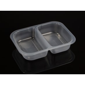 READY MEAL TRAY WITH 2 COMPARTMENTS